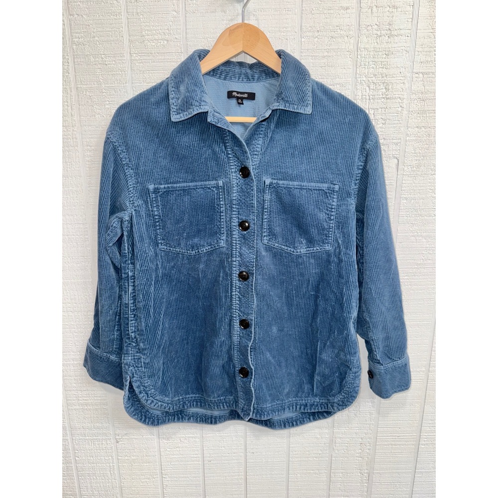 Madewell Corduroy Shirt Jacket Women Blue Button Front Shacket XS